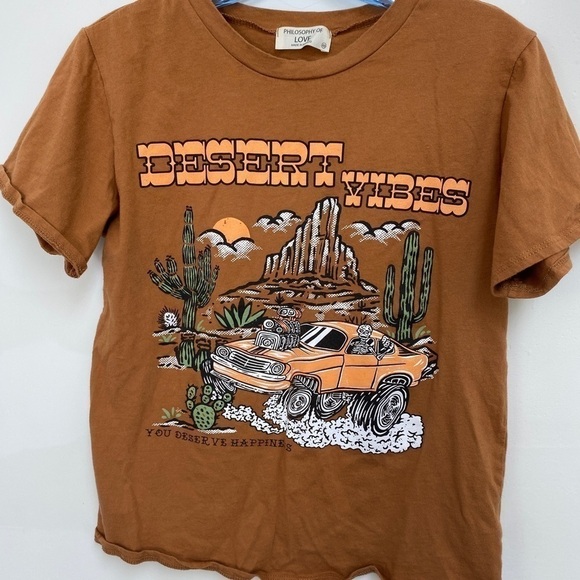 Philosophy Of Love Desert Vibes 100% Cotton Top Size XS - Picture 4 of 9